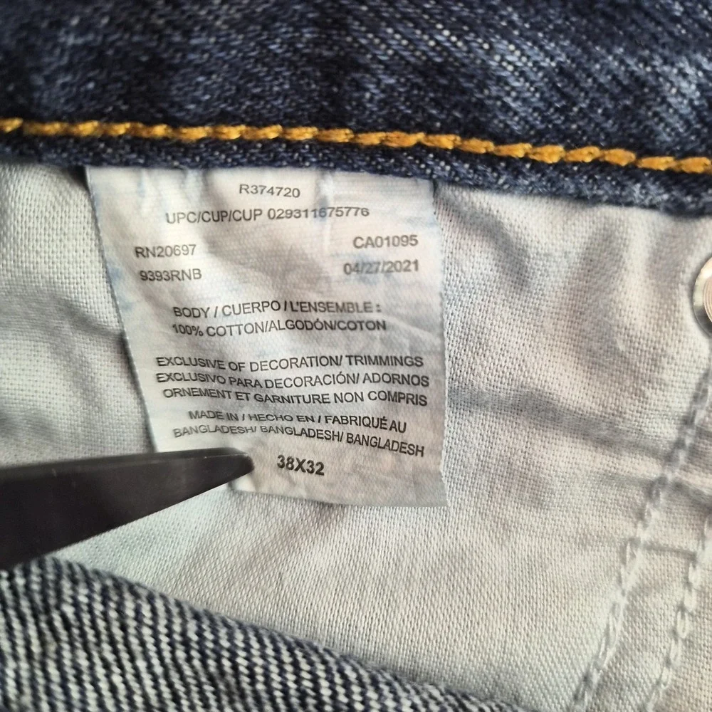 Dickies Relaxed Fit Jeans Mens 38x32 Blue Denim Dark‎ Wash 100% Cotton Durable